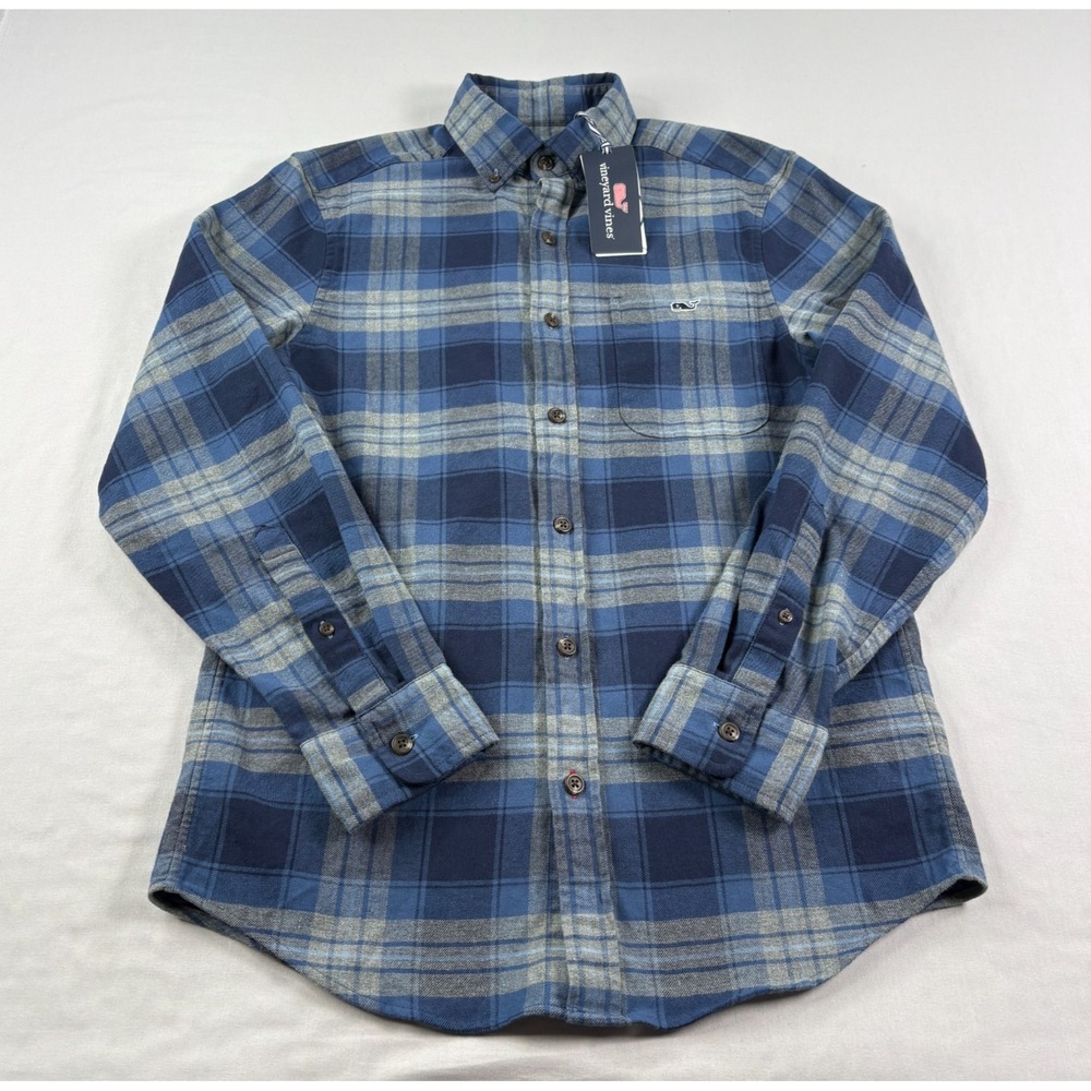 Vineyard Vines Shirt Mens XS Blue Plaid Classic Fit Tucker Button Up Preppy NEW‎